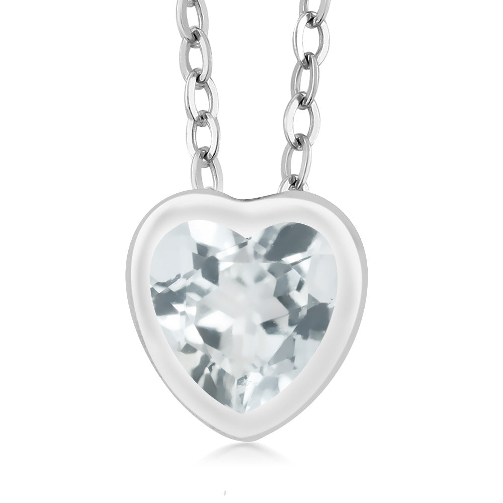 Aquamarine - March_Pendant in 925 Sterling Silver