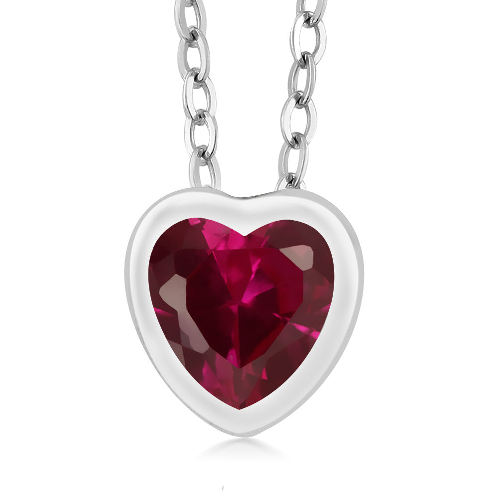 Created Ruby - July_Pendant in 925 Sterling Silver