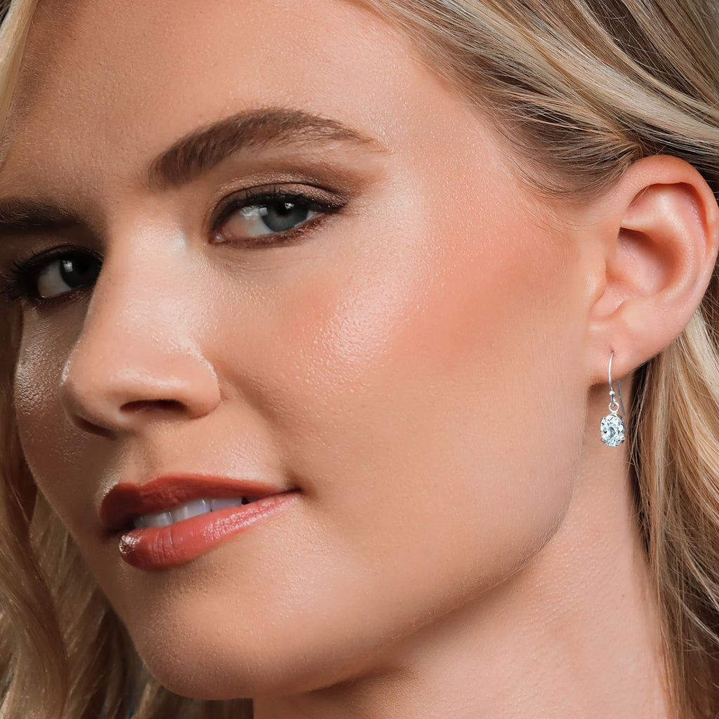 Aquamarine - March_Earrings in 925 Sterling Silver