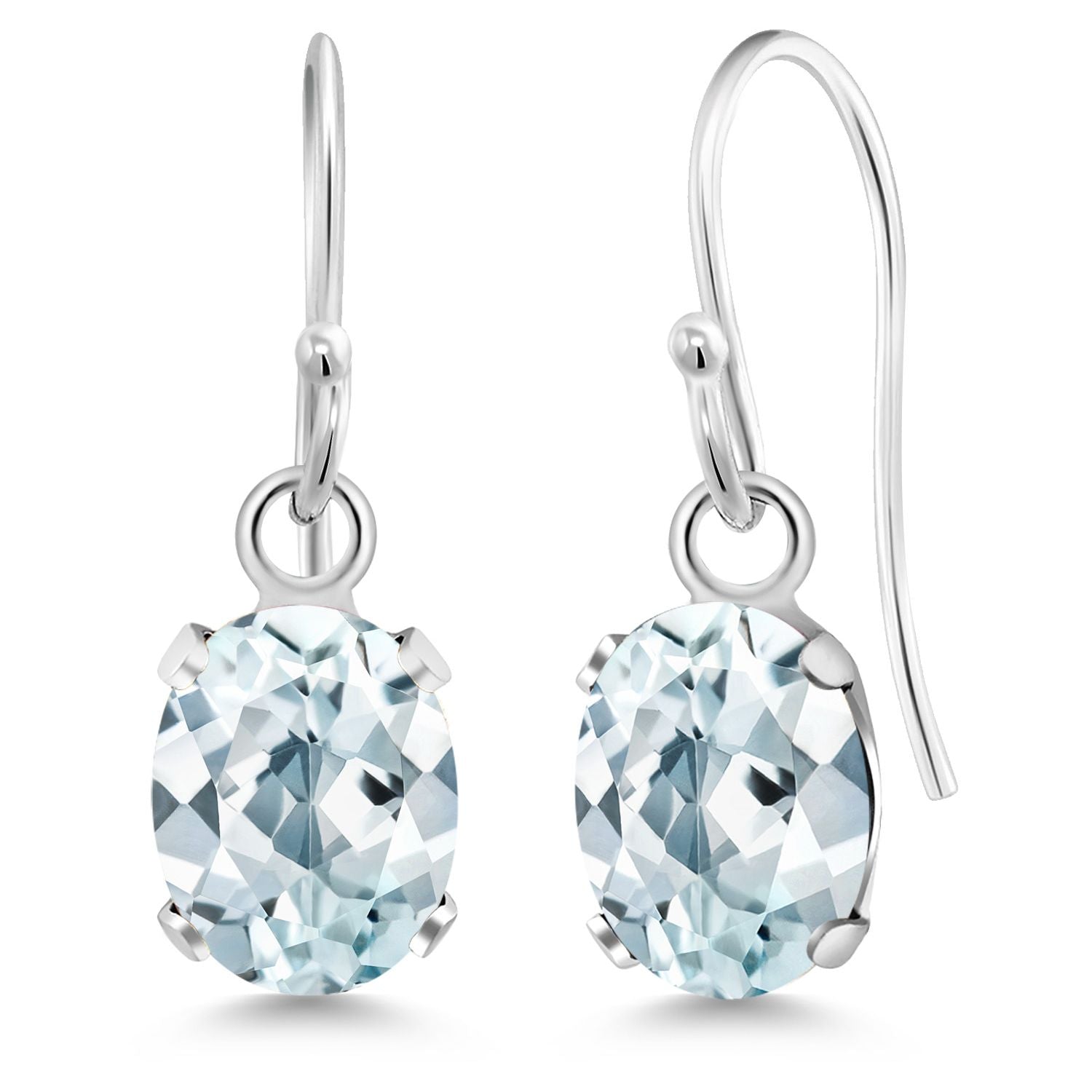 Aquamarine - March_Earrings in 925 Sterling Silver