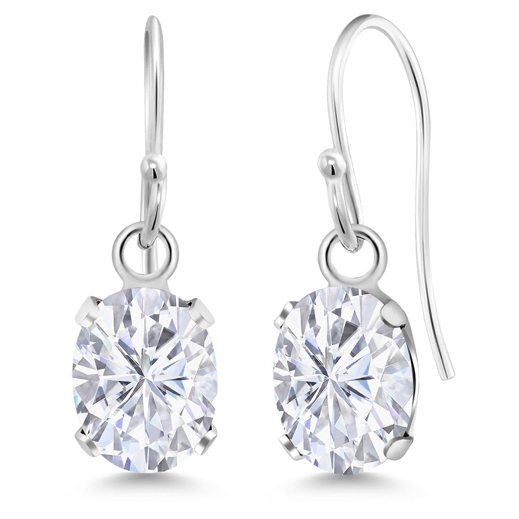 White Moissanite - April_Earrings in 925 Sterling Silver