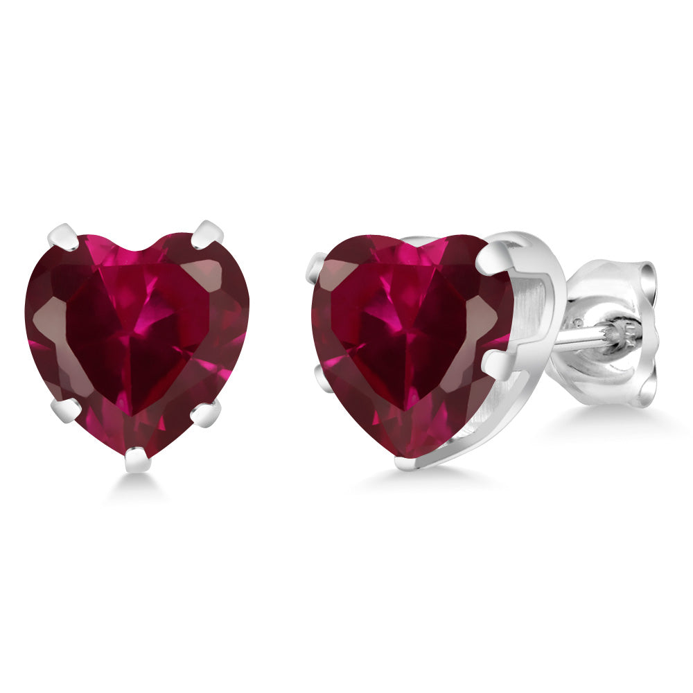 Created Ruby - July_Earrings in 925 Sterling Silver