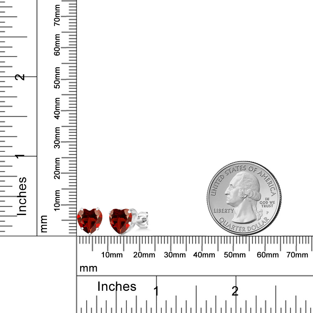Garnet - January_Earrings in 925 Sterling Silver