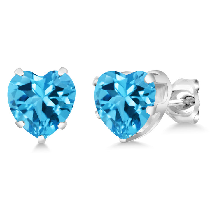 Swiss Blue Topaz - November_Earrings in 925 Sterling Silver