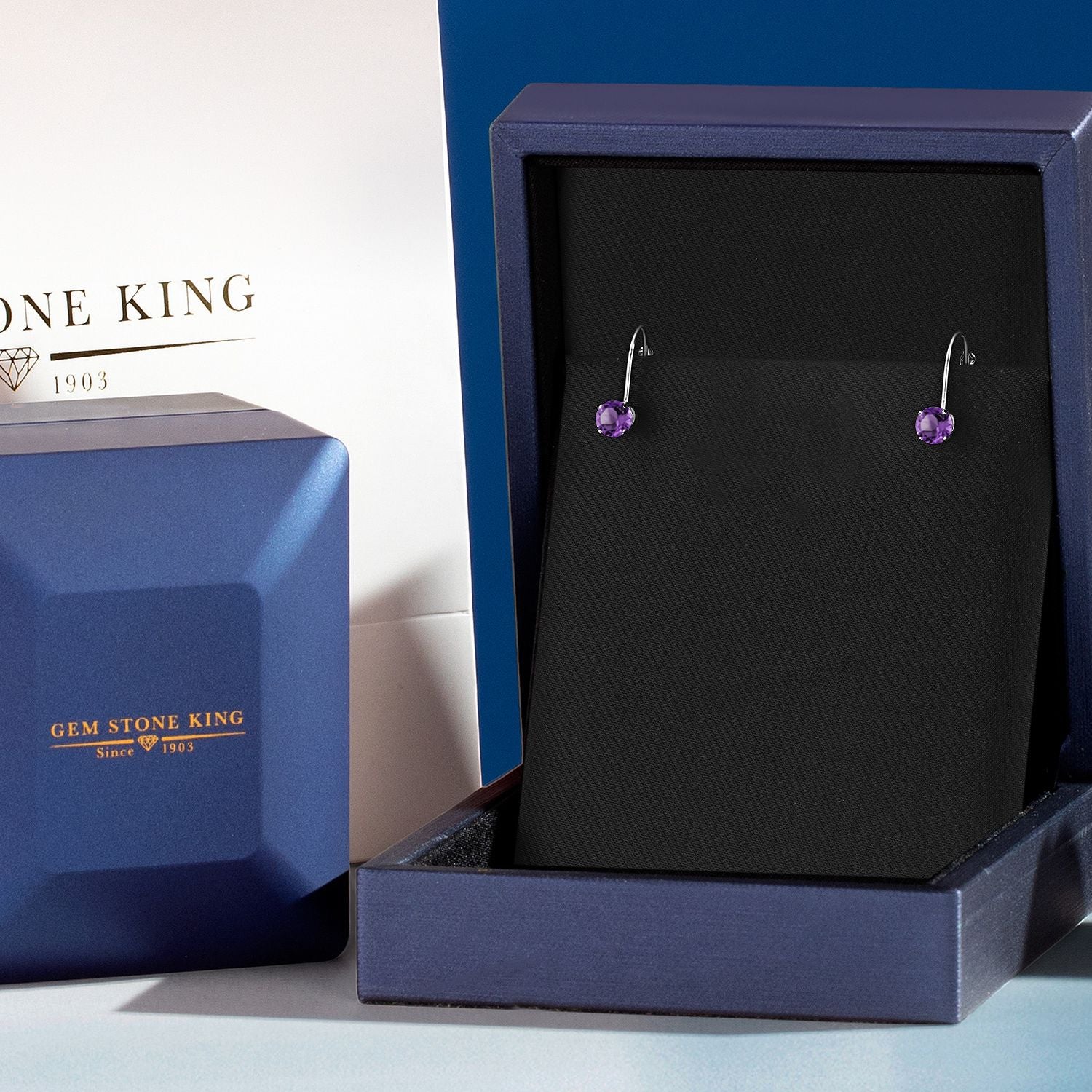 Amethyst - February_14K White Gold_Earrings in 14K White Gold
