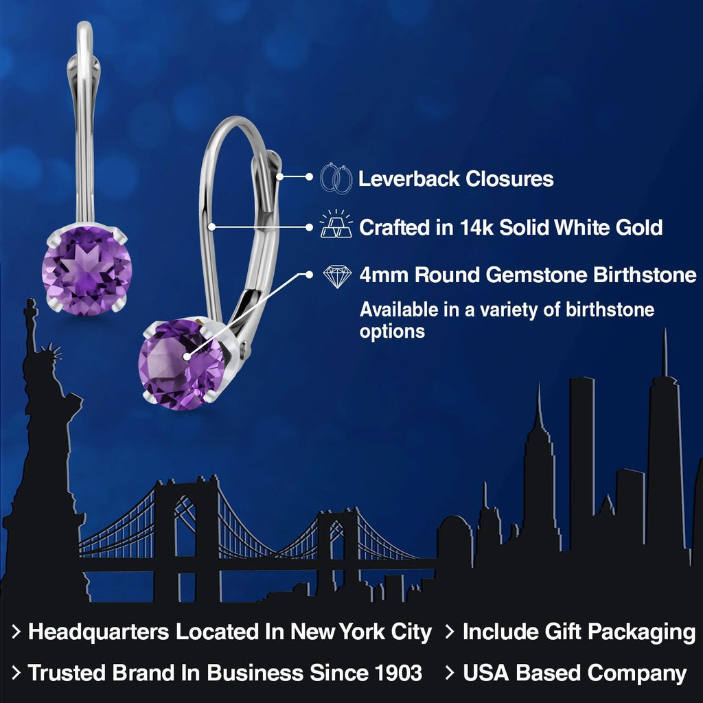 Amethyst - February_14K White Gold_Earrings in 14K White Gold