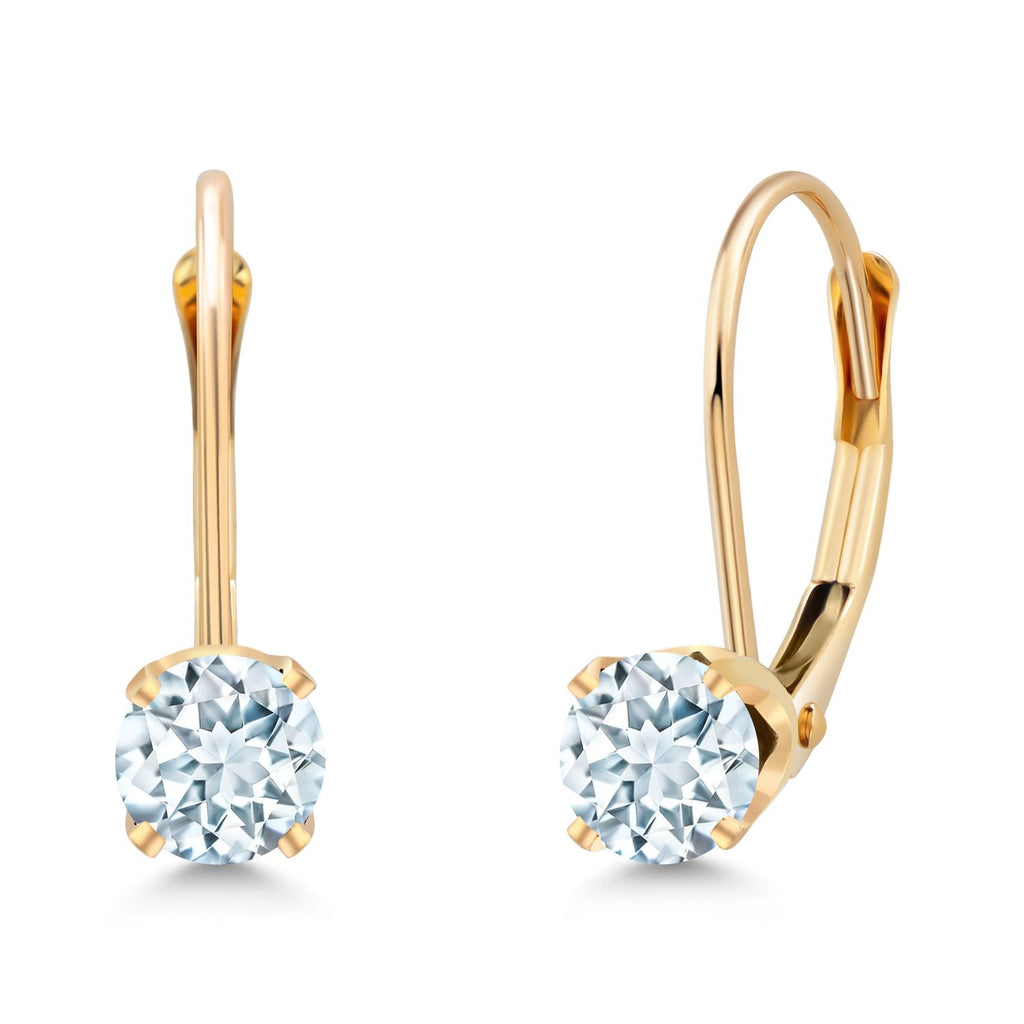 Aquamarine - March_14K Yellow Gold_Earrings in 14K Yellow Gold