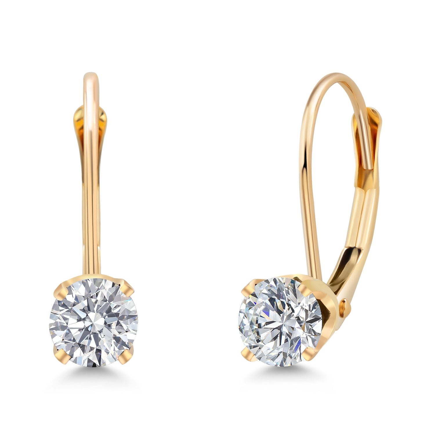 White Lab Grown Diamond - April_Earrings in 14K Yellow Gold