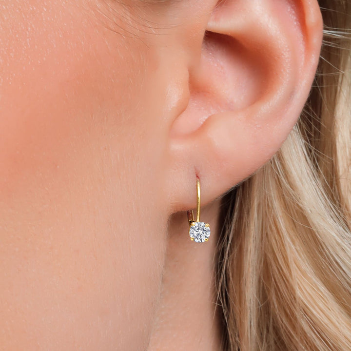 White Lab Grown Diamond - April_Earrings in 14K Yellow Gold