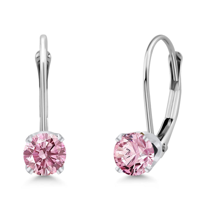 Pink Lab Grown Diamond - April_14K White Gold_Earrings in 14K White Gold