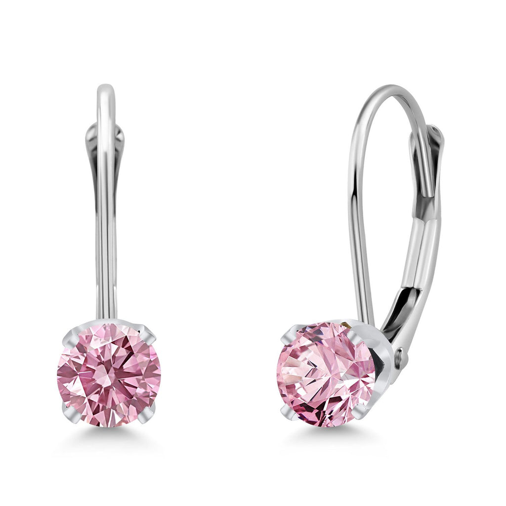Pink Lab Grown Diamond - April_14K White Gold_Earrings in 14K White Gold