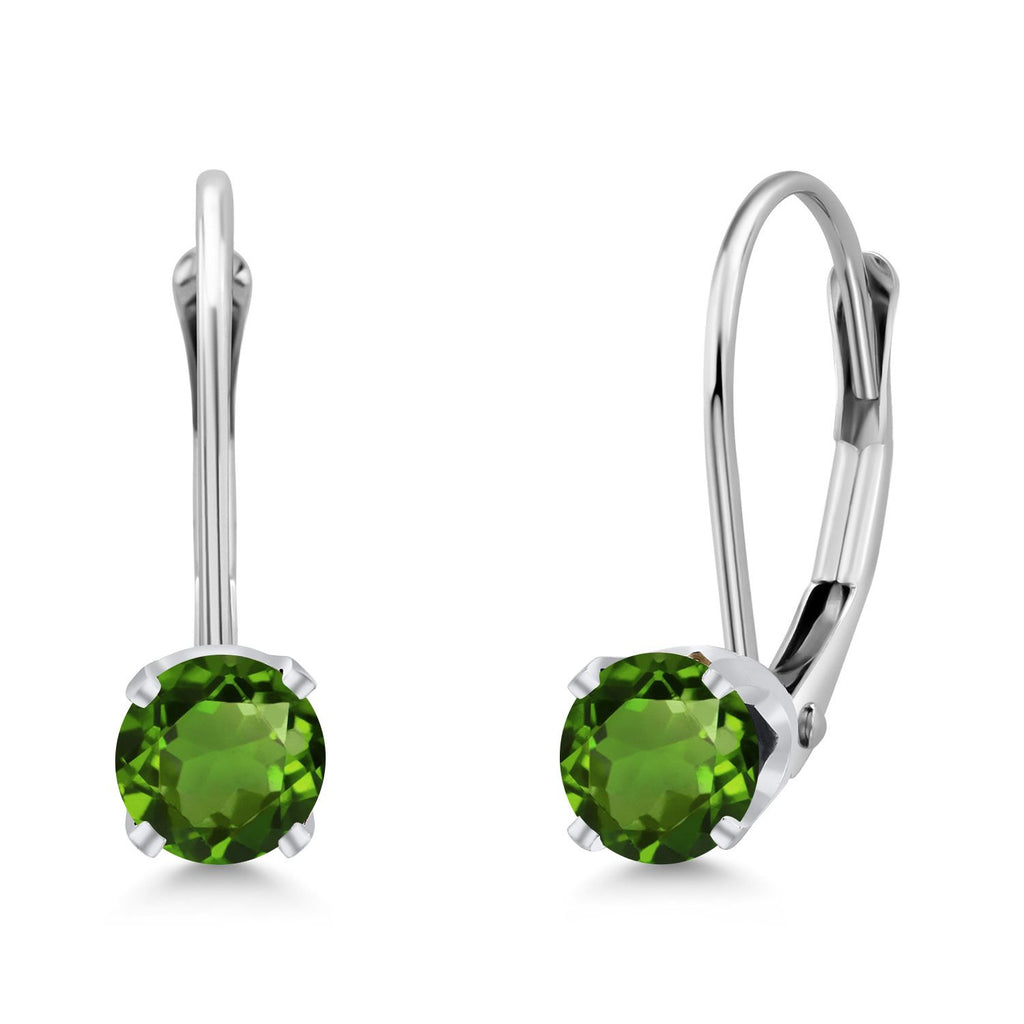 Green Tourmaline - October_14K White Gold_Earrings in 14K White Gold
