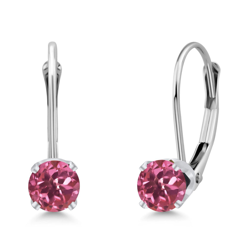Pink Tourmaline - October_14K White Gold_Earrings in 14K White Gold