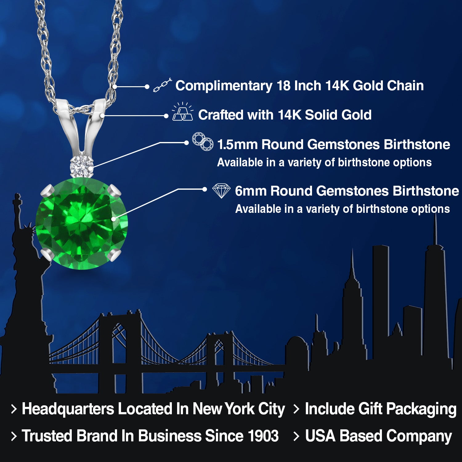 Pendant in 14K White Gold