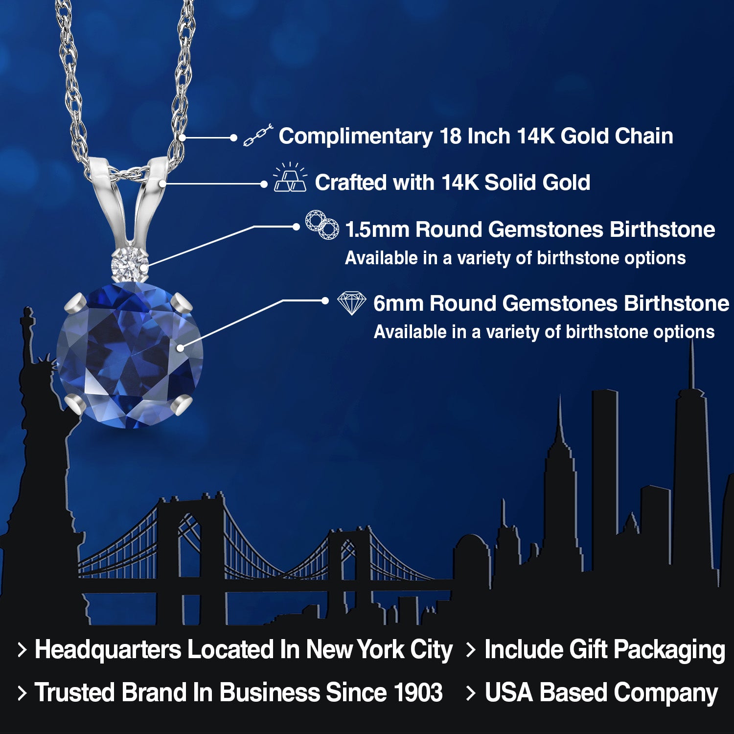 Pendant in 14K White Gold