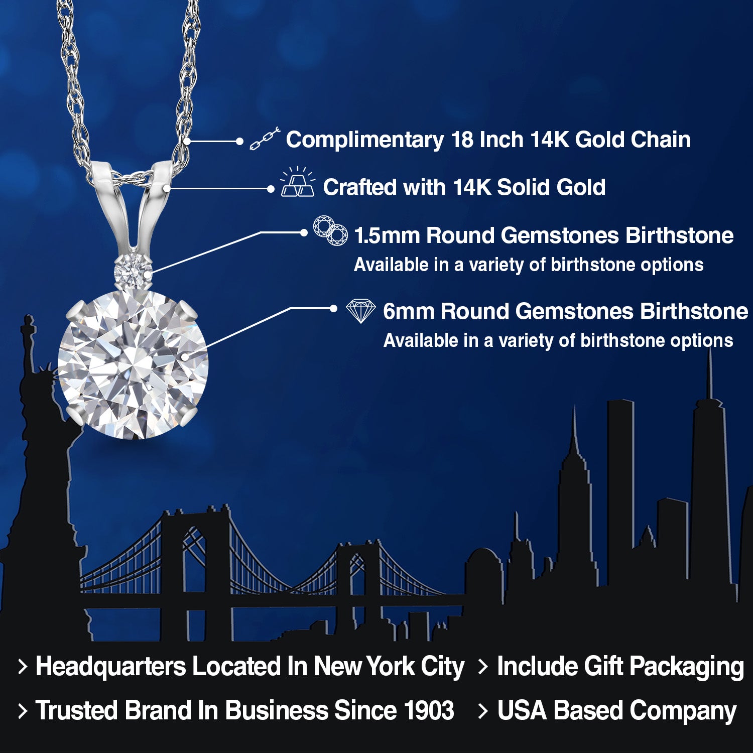 Pendant in 14K White Gold