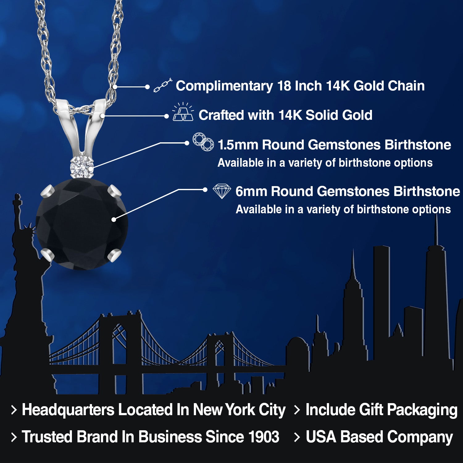 Pendant in 14K White Gold