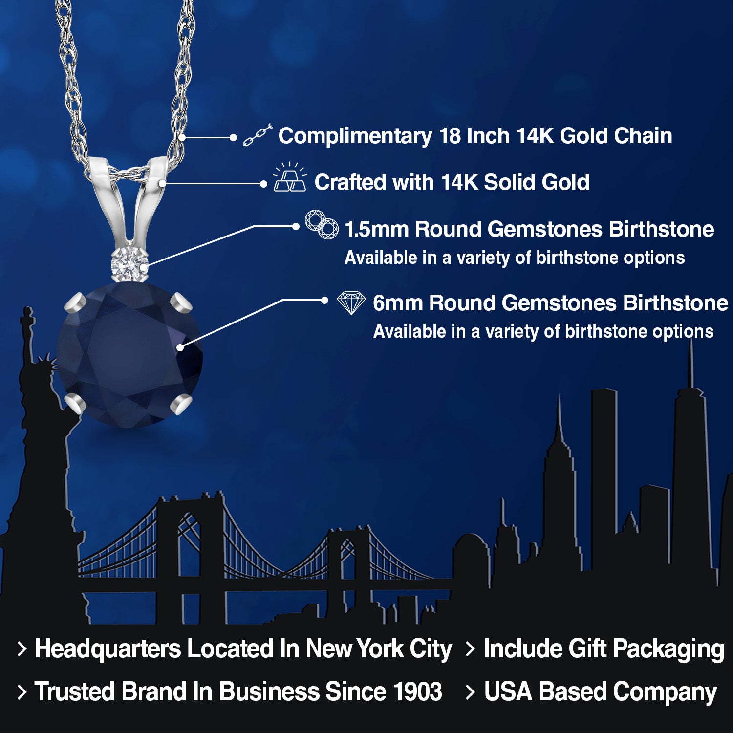 Pendant in 14K White Gold