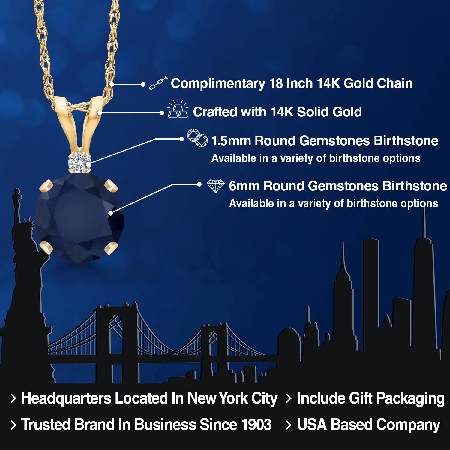 Pendant in 14K Yellow Gold