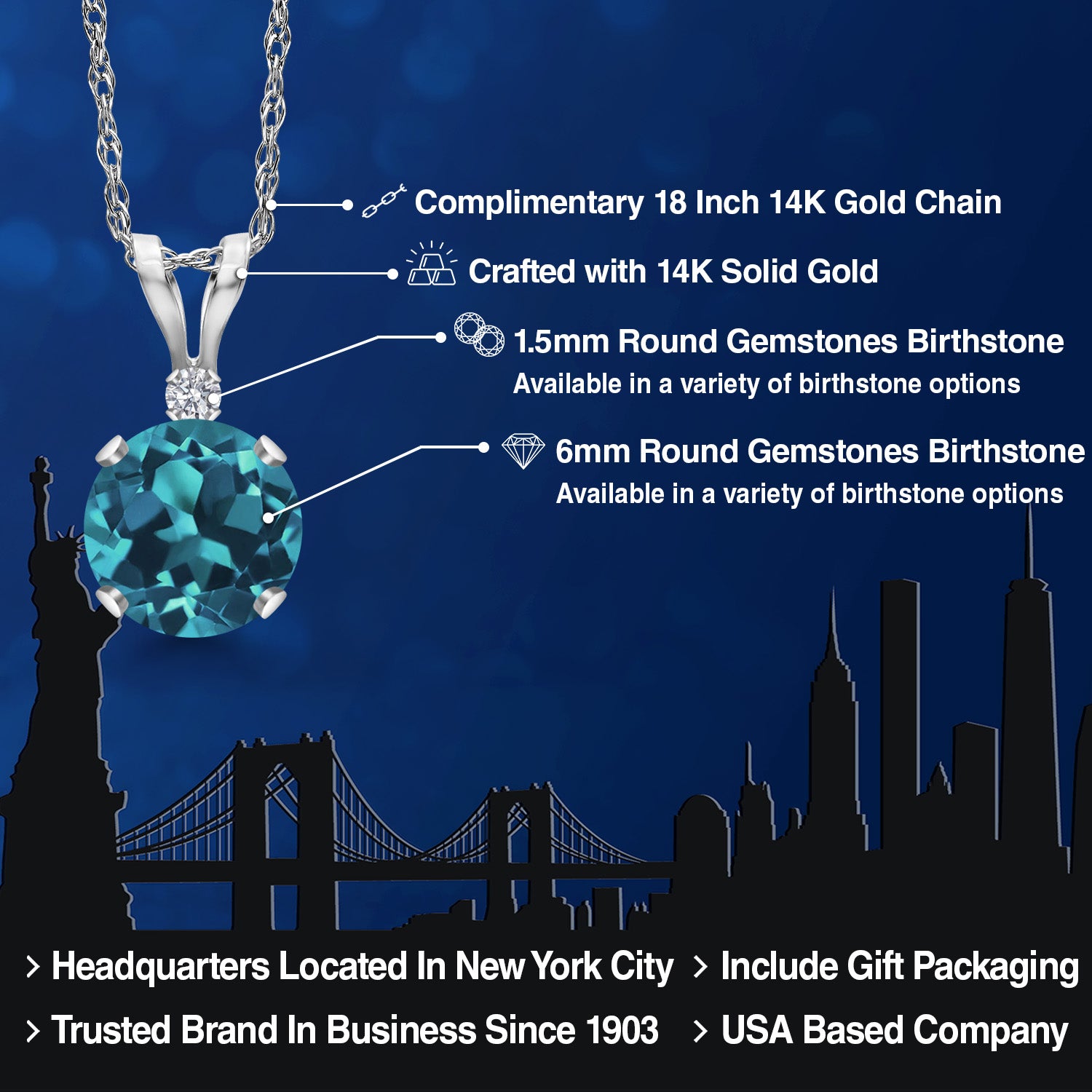 Pendant in 14K White Gold