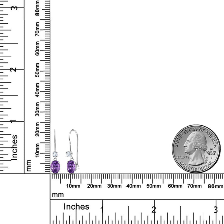 Purple and White_Earrings in 14K White Gold