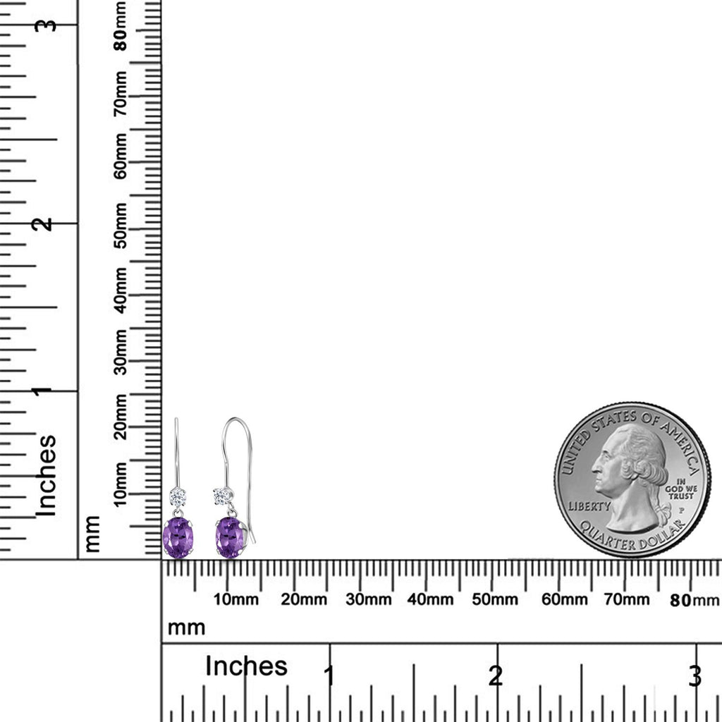 Purple and White_Earrings in 14K White Gold