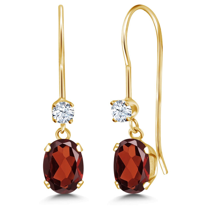 Garnet - January_Earrings in 14K Yellow Gold