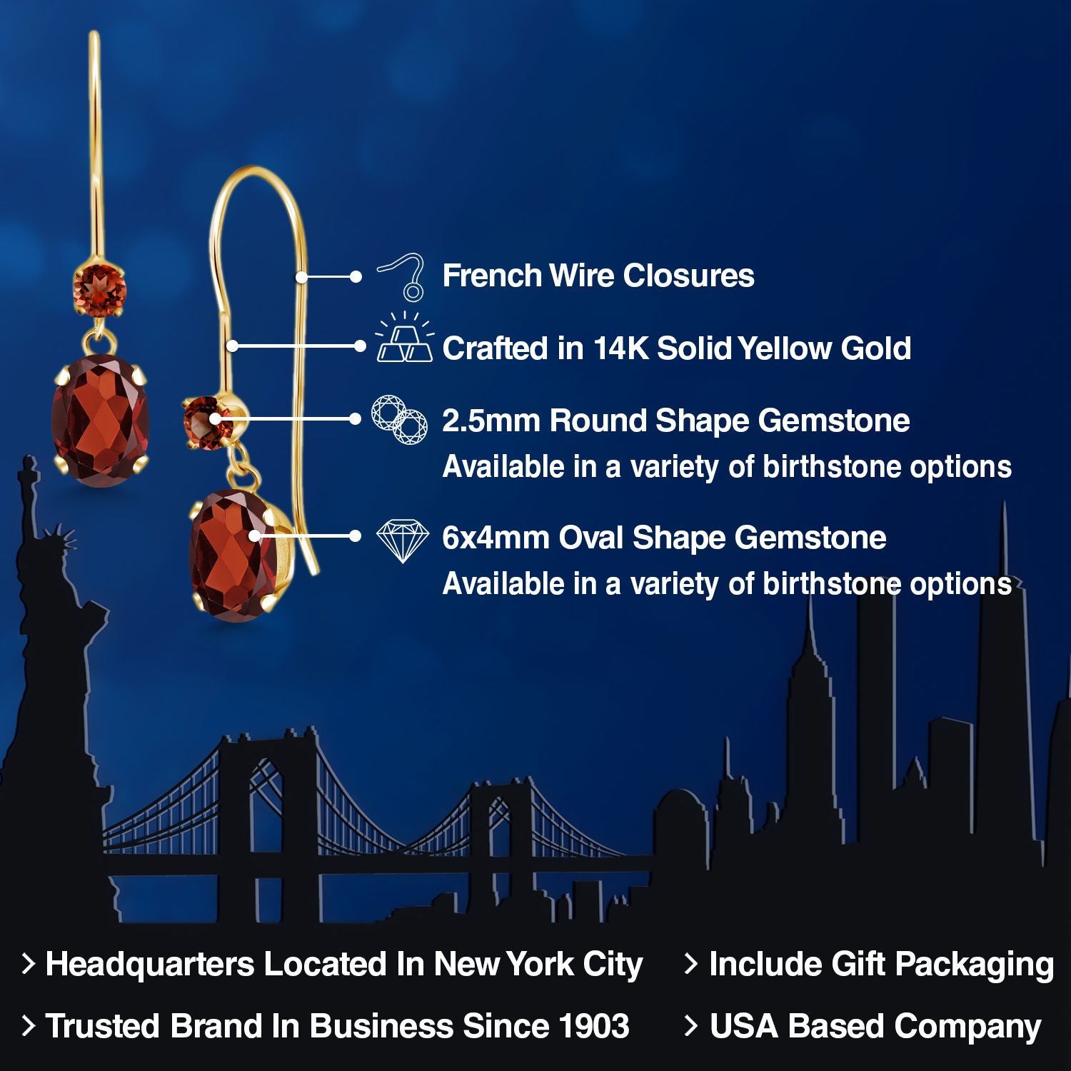 Earrings in 14K Yellow Gold