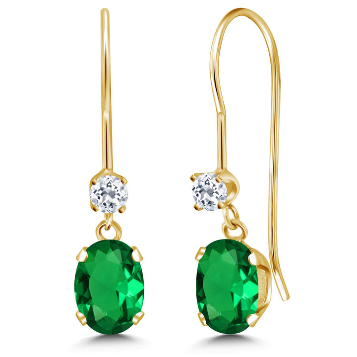 Nano Emerald - May_Earrings in 14K Yellow Gold
