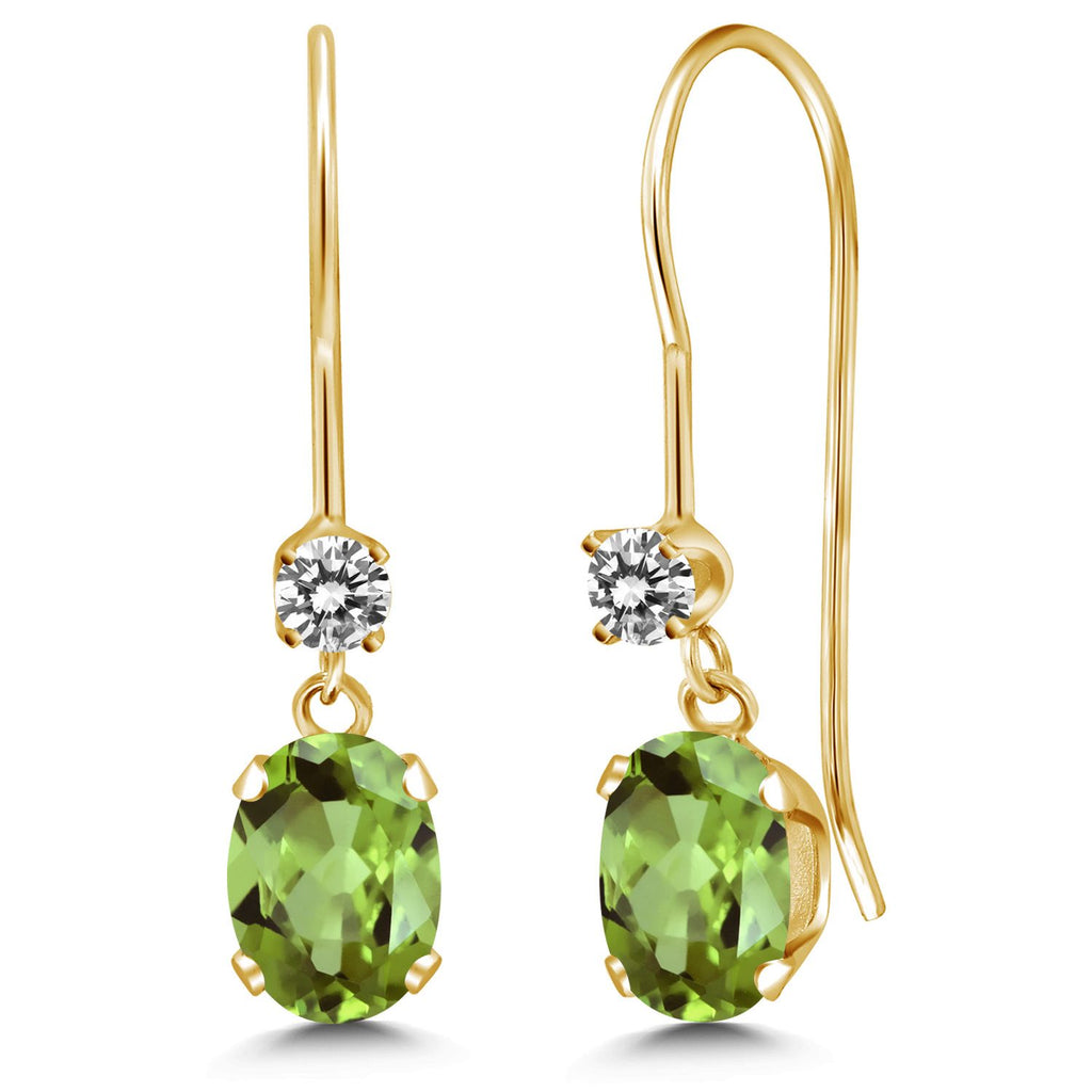 Peridot - August_Earrings in 14K Yellow Gold