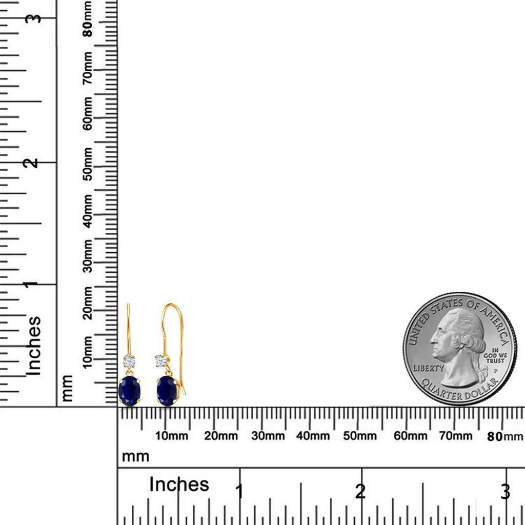 Blue and White_Earrings in 14K Yellow Gold