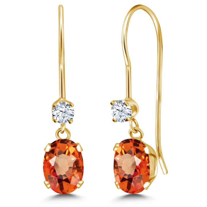 Orange Sapphire - September_Earrings in 14K Yellow Gold