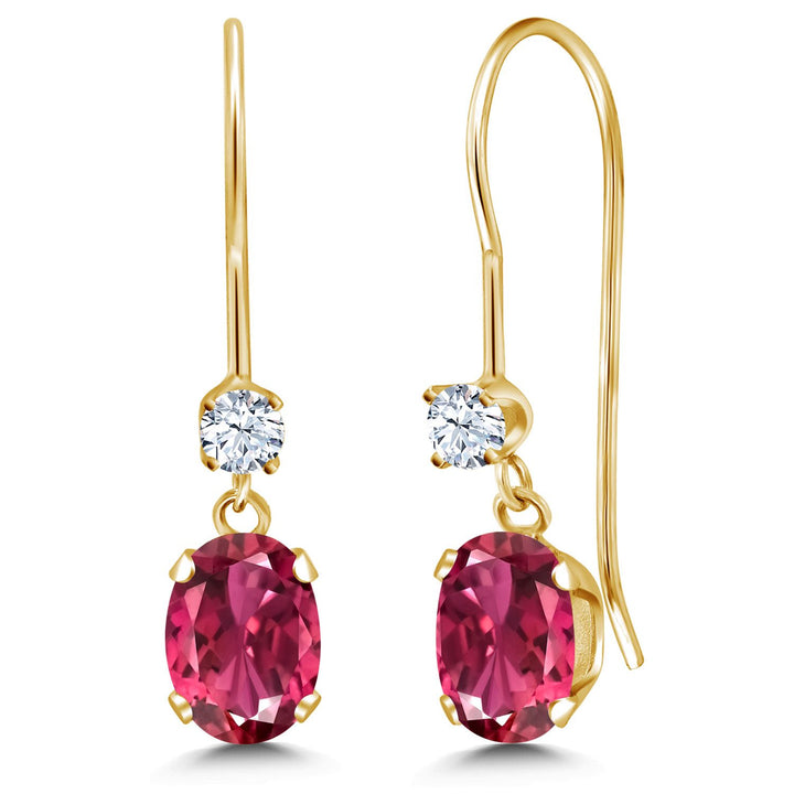 Pink Tourmaline - October_Earrings in 14K Yellow Gold