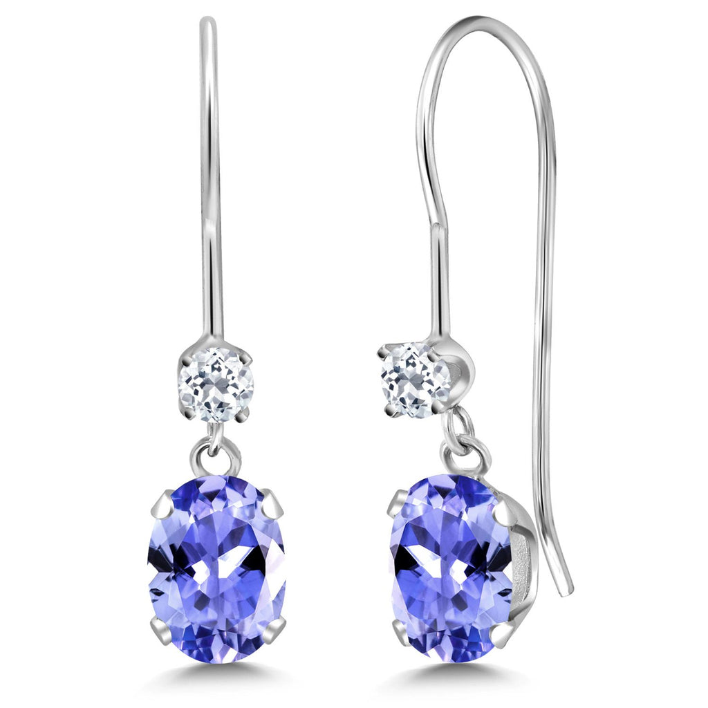 Tanzanite - December_Earrings in 14K White Gold