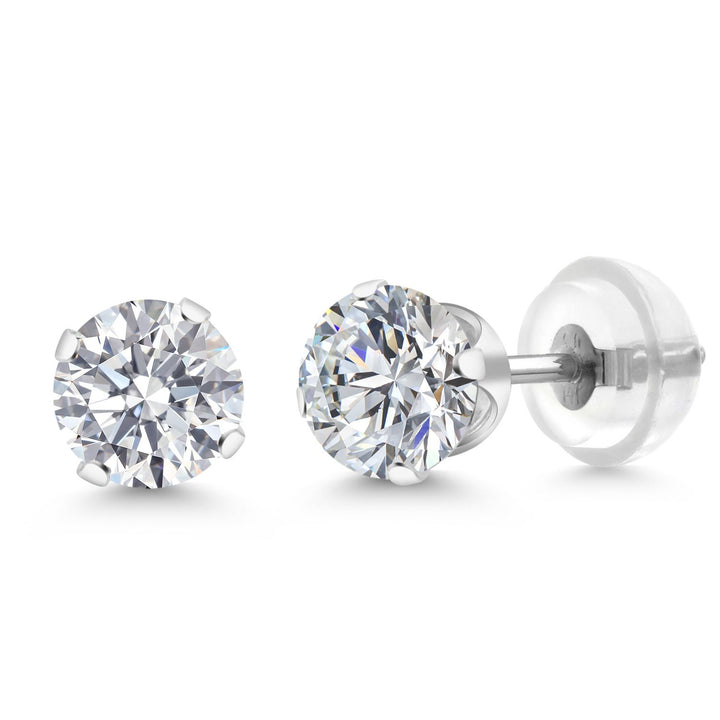White Lab Grown Diamond - April_Earrings in 14K White Gold