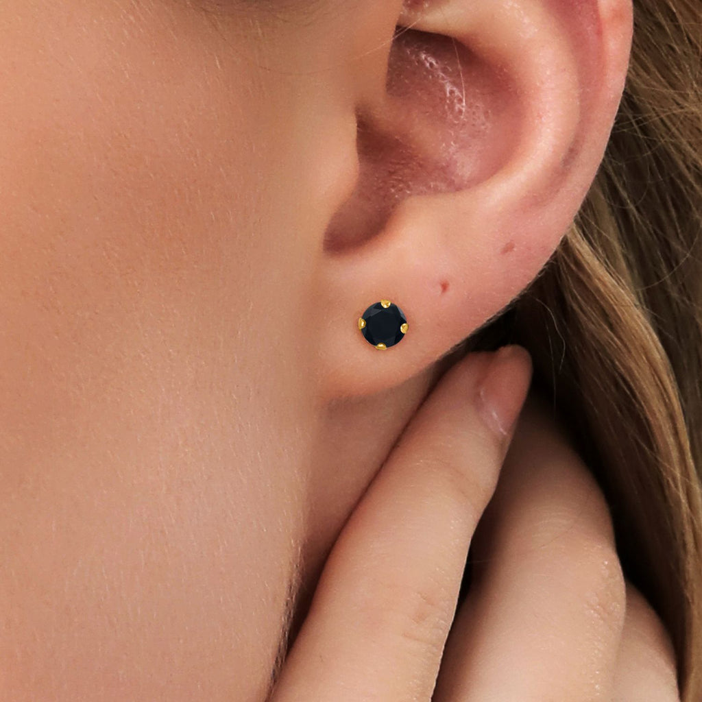 Onyx - December_Earrings in 14K Yellow Gold