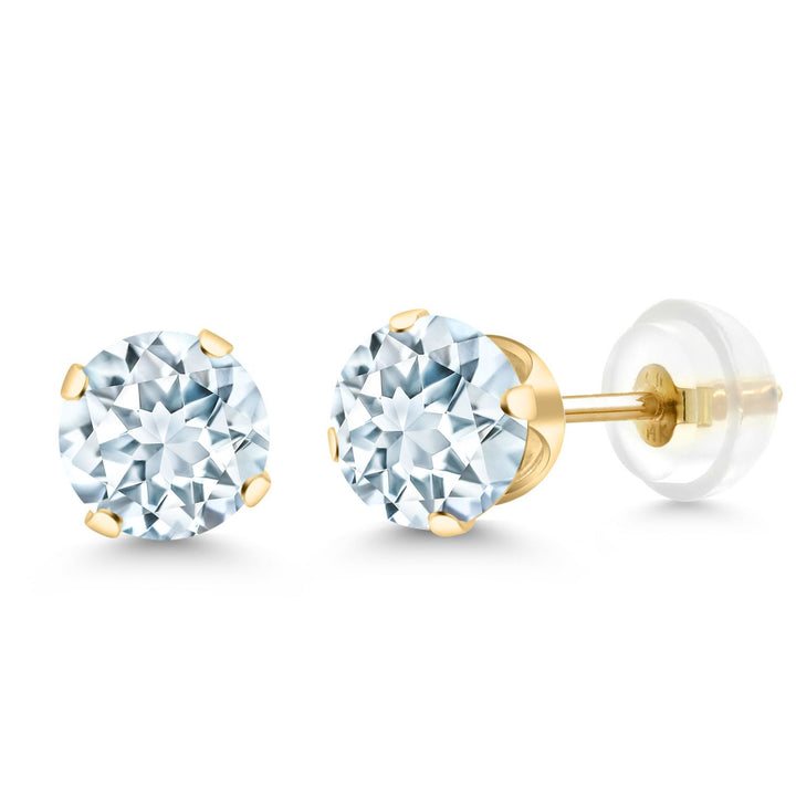 Aquamarine_Yellow Gold_Earrings in Yellow Gold