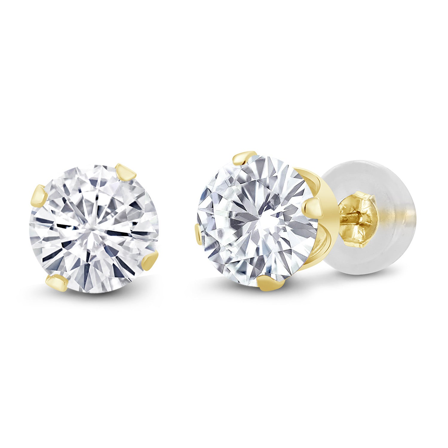 White Moissanite - April_Yellow Gold