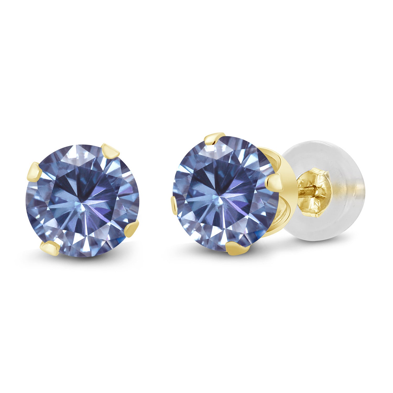 Persian Blue Moissanite - April_14K Yellow Gold