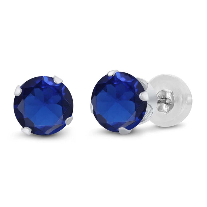 Blue Created Sapphire - September_White Gold