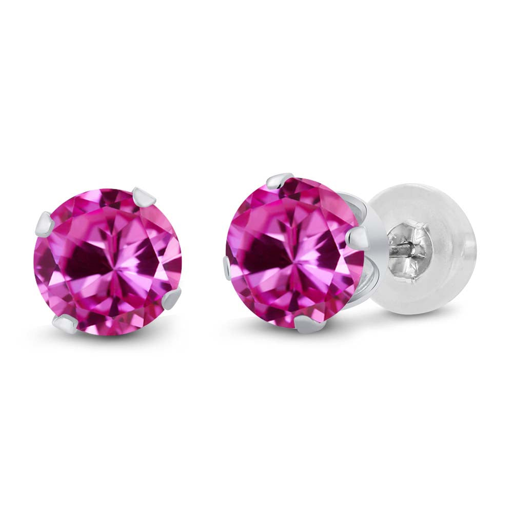 Pink Created Sapphire - September_14K White Gold