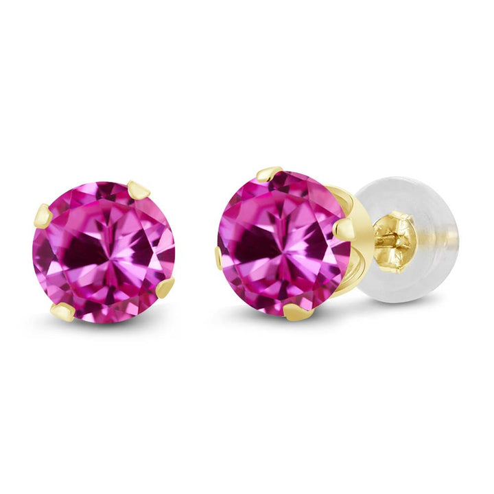 Pink Created Sapphire - September_14K Yellow Gold