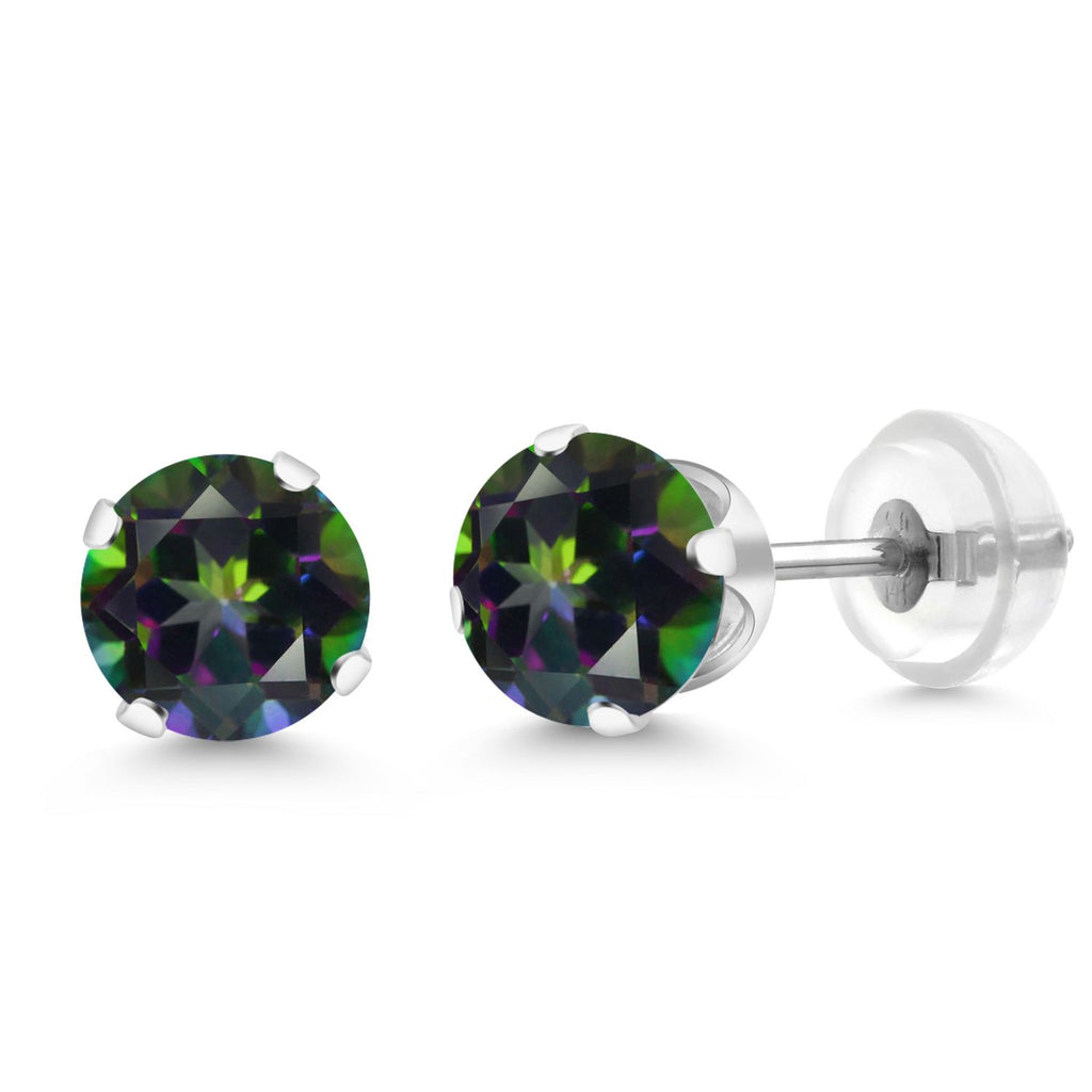 Green Mystic Topaz_White Gold_Earrings in White Gold