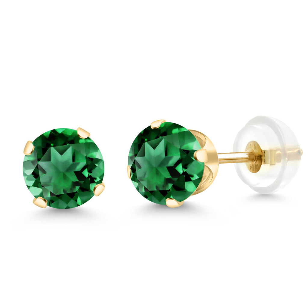 Nano Emerald - May_Yellow Gold_Earrings in Yellow Gold
