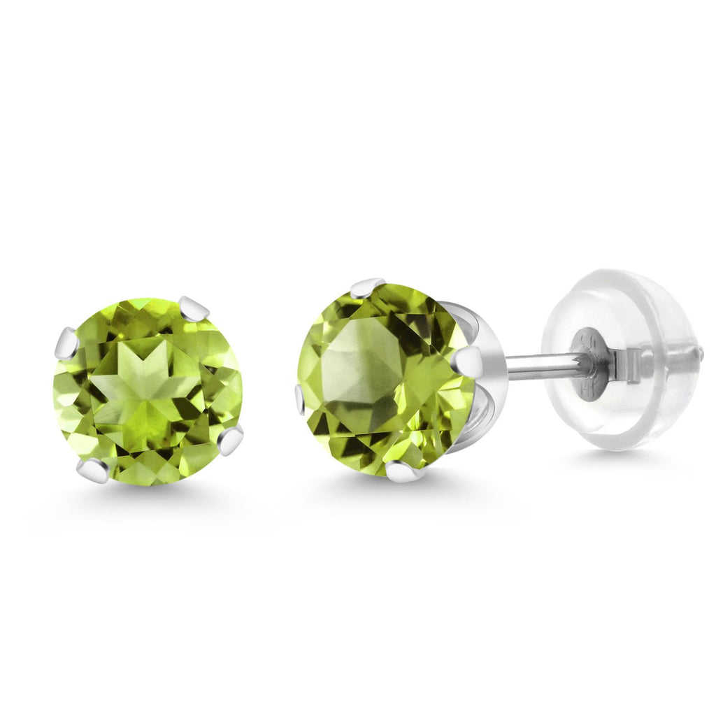 Peridot - August_White Gold_Earrings in White Gold