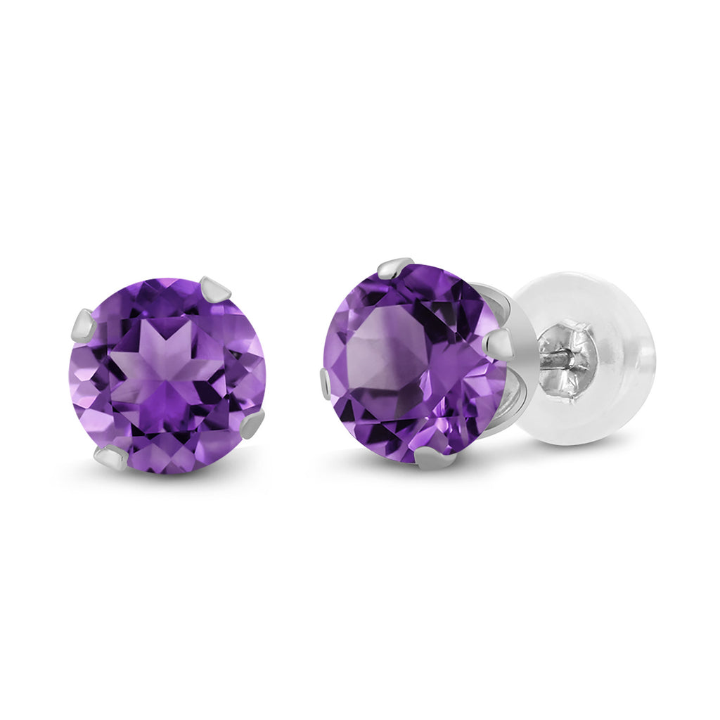 Amethyst - February_14K White Gold_Earrings in 14K White Gold