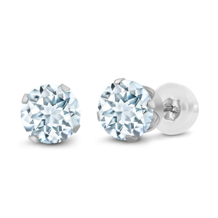 Aquamarine - March_14K White Gold_Earrings in 14K White Gold