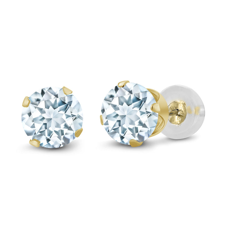 Aquamarine - March_14K Yellow Gold_Earrings in 14K Yellow Gold