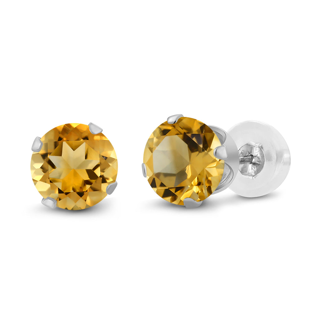 Citrine - November_14K White Gold_Earrings in 14K White Gold