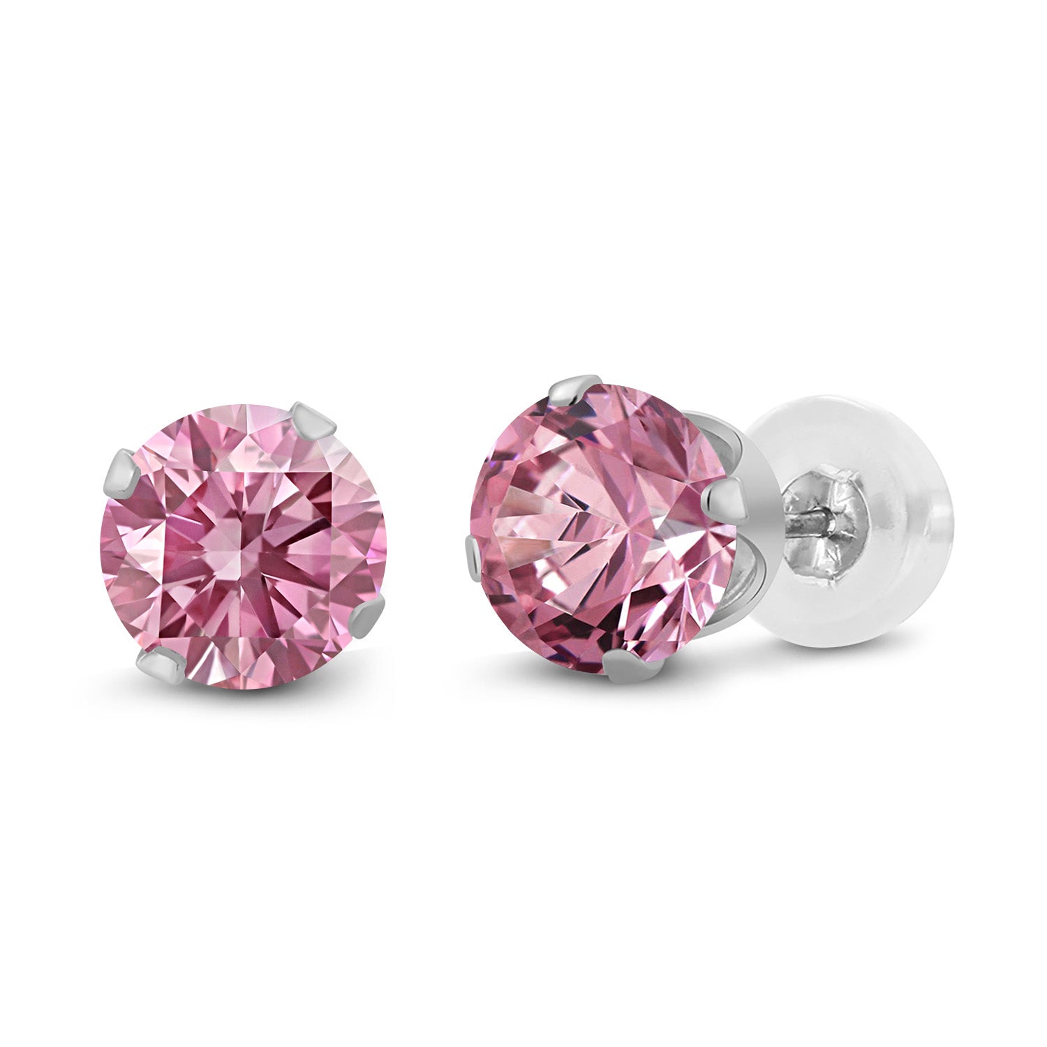 Pink Lab Grown Diamond - April_14K White Gold_Earrings in 14K White Gold
